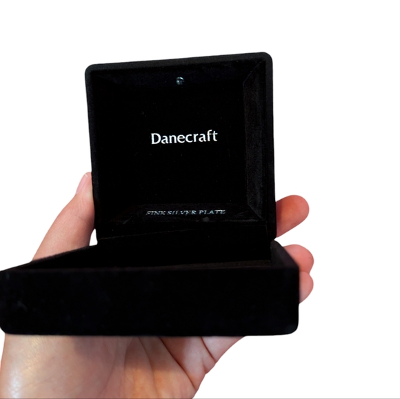 Danecraft Fine Silver Plate Cubic Zirconia Pendant Necklace And 3 Set Earrings - Picture 3 of 4